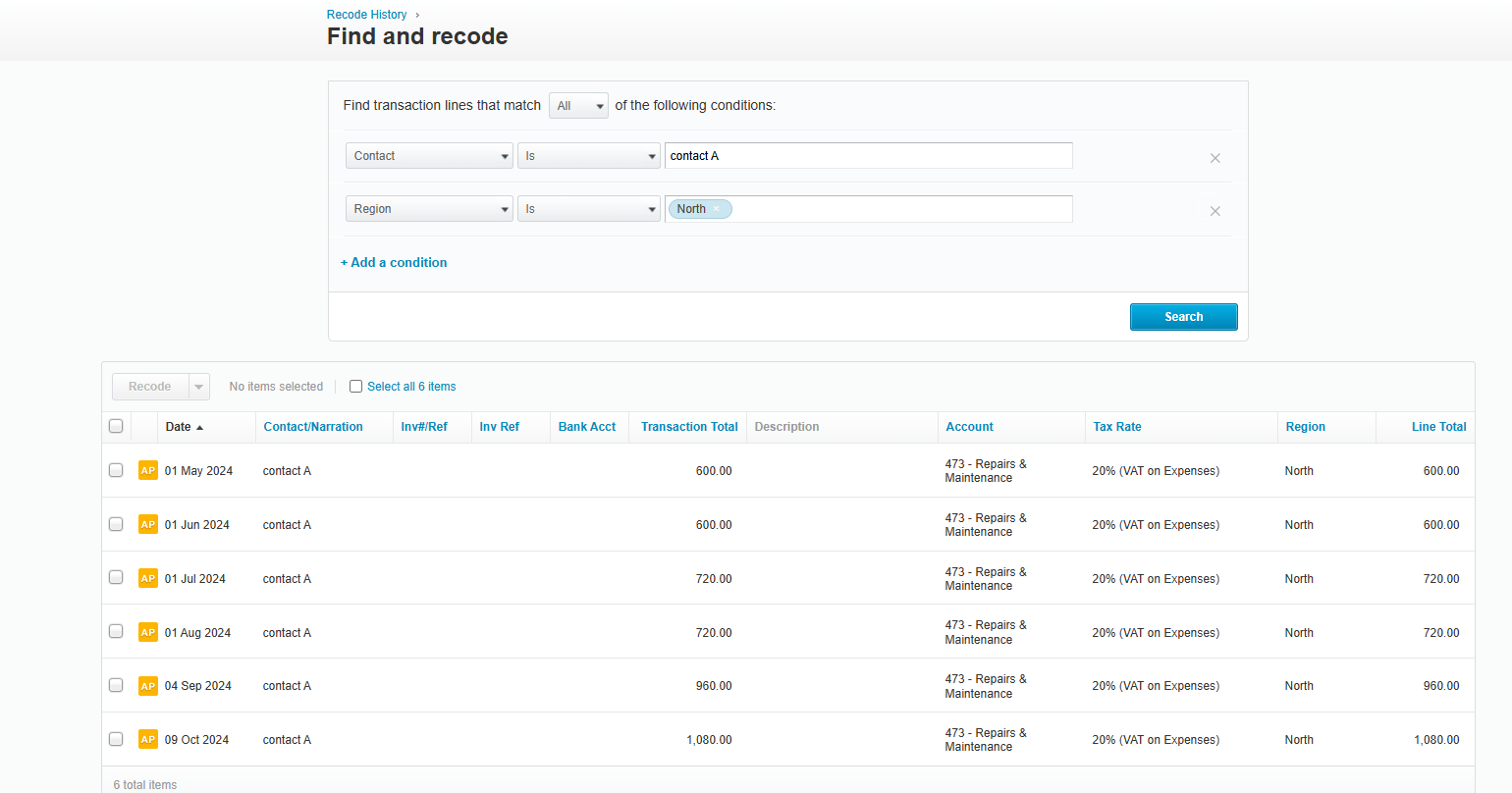 Find and Recode in Xero 3
